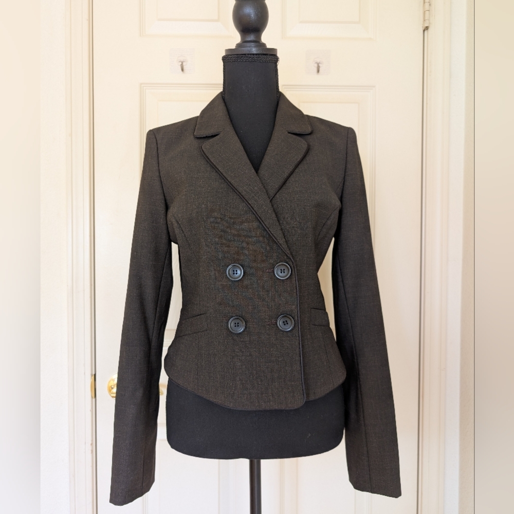 NWOT. Express Design Studio  Double-Breasted Dark Brown Blazer.